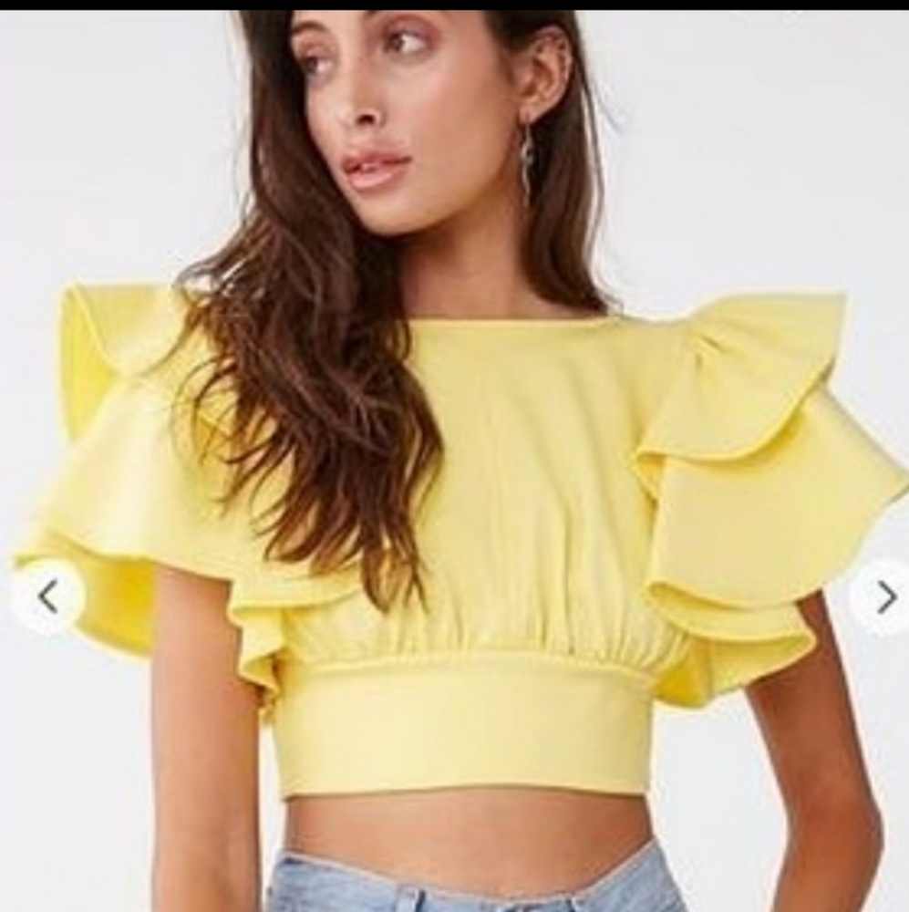 Yellow crop top